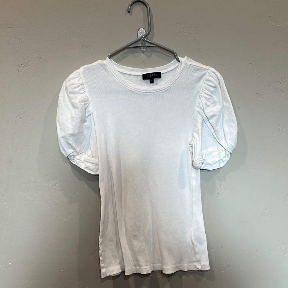 White Puff Sleeve Top